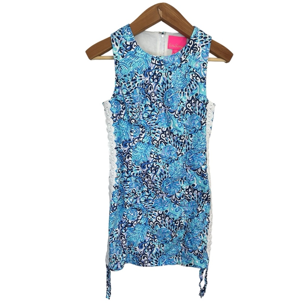 Lilly Pulitzer Mila Dress Stretch Shift Light Aqua Spritz Womens Size 4 Beach